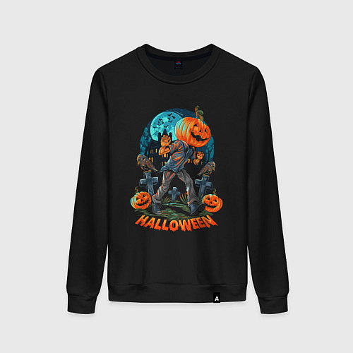 Женский свитшот Halloween Pumpkin / Черный – фото 1