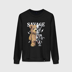 Свитшот хлопковый женский Savage Bear, цвет: черный