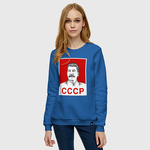 Женский свитшот Сталин-СССР / Синий – фото 3