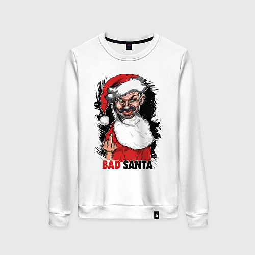Женский свитшот Bad Santa, fuck you / Белый – фото 1