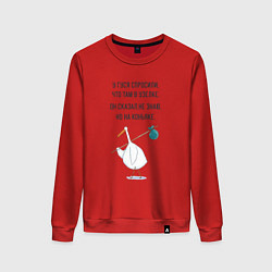 Свитшот хлопковый женский Стишок про гуся, цвет: красный