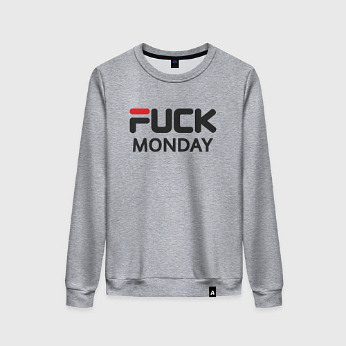 Женский свитшот Fuck monday, anti-brand, fila / Меланж – фото 1