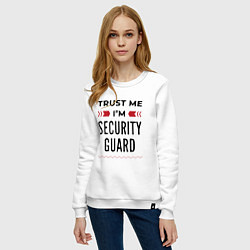 Свитшот хлопковый женский Trust me - Im security guard, цвет: белый — фото 2