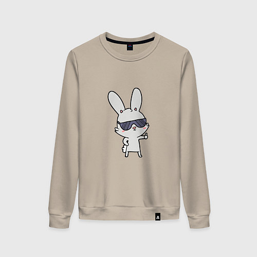 Женский свитшот Cool rabbit / Миндальный – фото 1