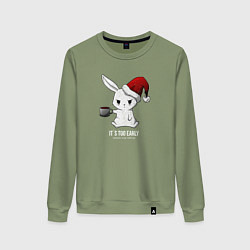 Свитшот хлопковый женский Bunny its too early, цвет: авокадо