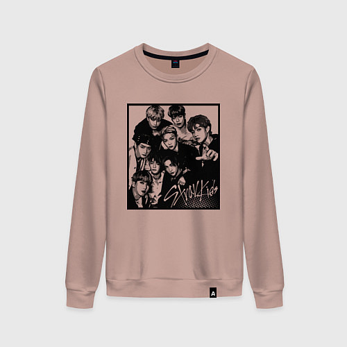 Женский свитшот Stray Kids Halftone Art / Пыльно-розовый – фото 1