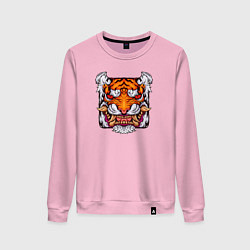 Свитшот хлопковый женский Art Тигр куб, цвет: светло-розовый