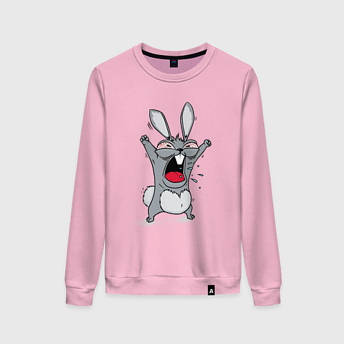 Женский свитшот Злой заяц / Светло-розовый – фото 1