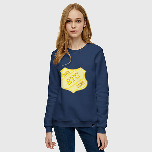 Женский свитшот Bitcoin 2023 / Тёмно-синий – фото 3