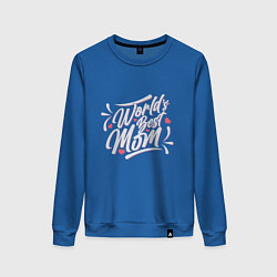 Свитшот хлопковый женский Люблю тебя мамуля, цвет: синий