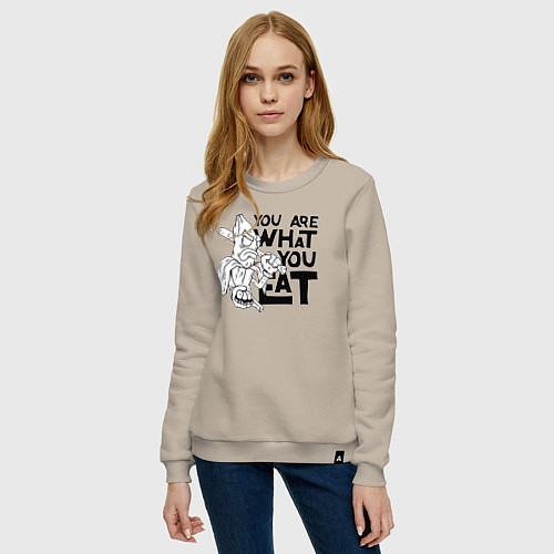 Женский свитшот Ты то , что ешь / Миндальный – фото 3