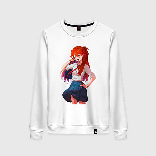 Женский свитшот Аска в школьной форме / Белый – фото 1