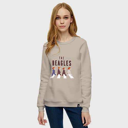 Женский свитшот Beagles / Миндальный – фото 3