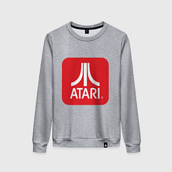 Свитшот хлопковый женский Atari logo, цвет: меланж