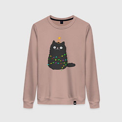Женский свитшот Котик притворился ёлочкой
