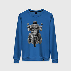 Свитшот хлопковый женский Ride biker, цвет: синий