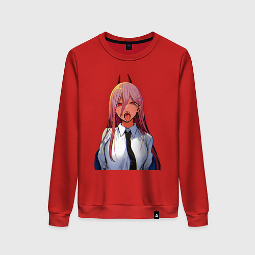 Женский свитшот Это же Пауэр - Человек бензопила / Красный – фото 1