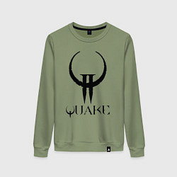 Свитшот хлопковый женский Quake II logo, цвет: авокадо