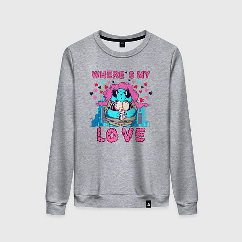 Женский свитшот Где ты моя любовь / Меланж – фото 1