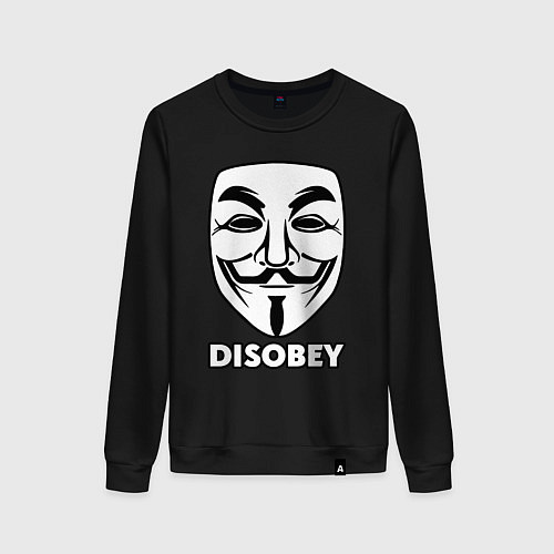 Женский свитшот Guy Fawkes - disobey / Черный – фото 1