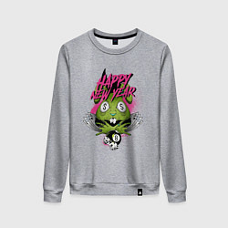 Свитшот хлопковый женский Green rabbit Happy new year, цвет: меланж
