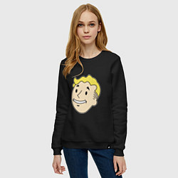 Свитшот хлопковый женский Vault boy head, цвет: черный — фото 2