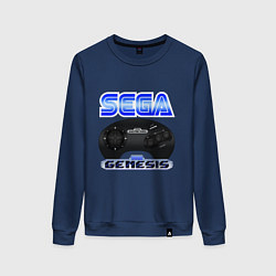 Свитшот хлопковый женский Sega genesis joystick, цвет: тёмно-синий