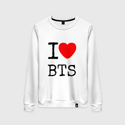 Свитшот хлопковый женский I love BTS, цвет: белый