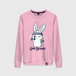 Свитшот хлопковый женский Gym bunny, цвет: светло-розовый