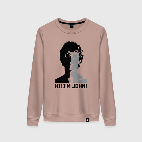 Женский свитшот Джон Леннон - портрет / Пыльно-розовый – фото 1