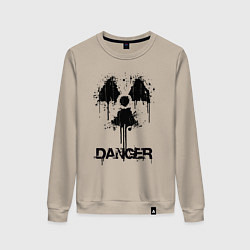 Женский свитшот Danger radiation symbol