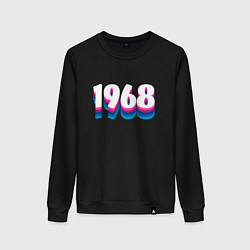 Свитшот хлопковый женский Made in 1968 vintage art, цвет: черный