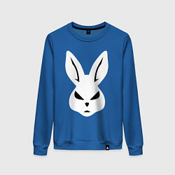 Свитшот хлопковый женский Evil bunny head, цвет: синий