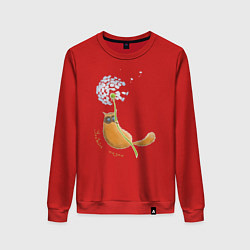 Женский свитшот Кот на одуванчике