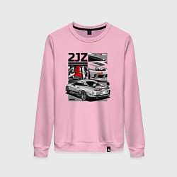 Свитшот хлопковый женский Toyota Supra mk4 2JZ, цвет: светло-розовый