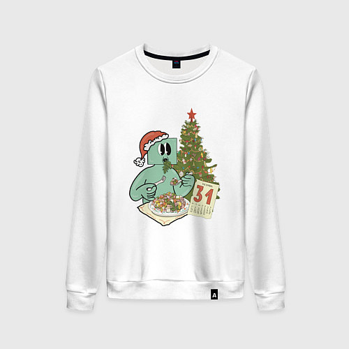 Женский свитшот Праздничный ужин / Белый – фото 1