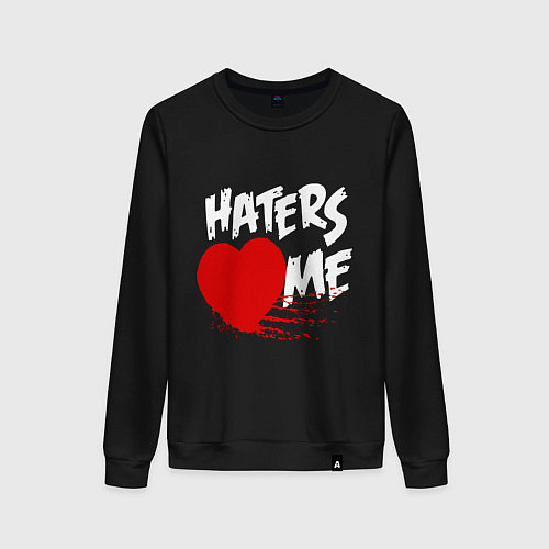 Женский свитшот Haters love me / Черный – фото 1