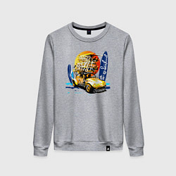 Свитшот хлопковый женский Авто и доски для серфинга, цвет: меланж