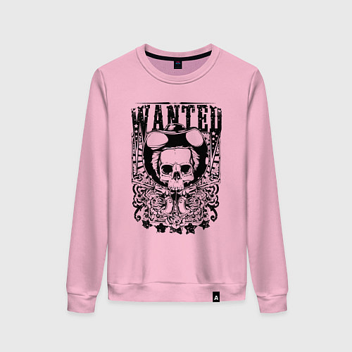 Женский свитшот Разыскивается ковбой скелет / Светло-розовый – фото 1