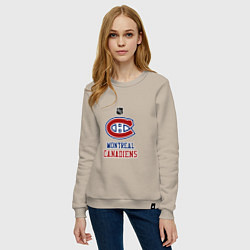 Свитшот хлопковый женский Монреаль Канадиенс - НХЛ, цвет: миндальный — фото 2