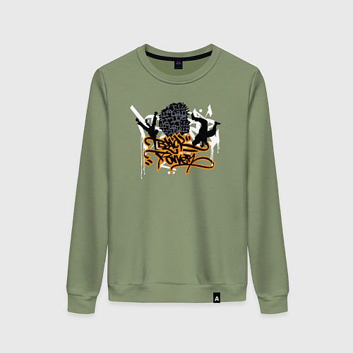 Женский свитшот Black urban power / Авокадо – фото 1