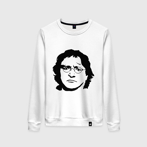 Женский свитшот Гейб Ньюэлл ЧБ / Белый – фото 1