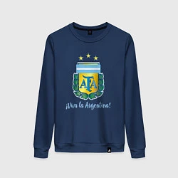 Свитшот хлопковый женский Эмблема федерации футбола Аргентины, цвет: тёмно-синий