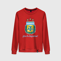 Свитшот хлопковый женский Эмблема федерации футбола Аргентины, цвет: красный