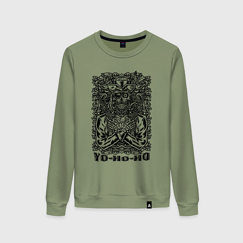 Женский свитшот Скелет-пират с пистолетами / Авокадо – фото 1