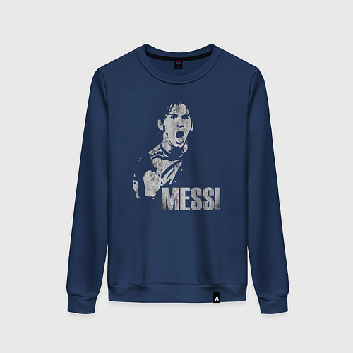 Женский свитшот Leo Messi scream / Тёмно-синий – фото 1