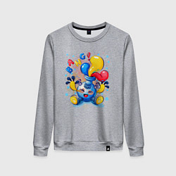 Свитшот хлопковый женский Сосуд с красками, цвет: меланж