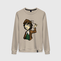 Свитшот хлопковый женский Рампо Эдогава, цвет: миндальный