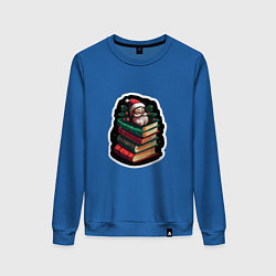 Женский свитшот Книги и Санта