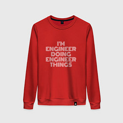 Свитшот хлопковый женский Im engineer doing engineer things, цвет: красный